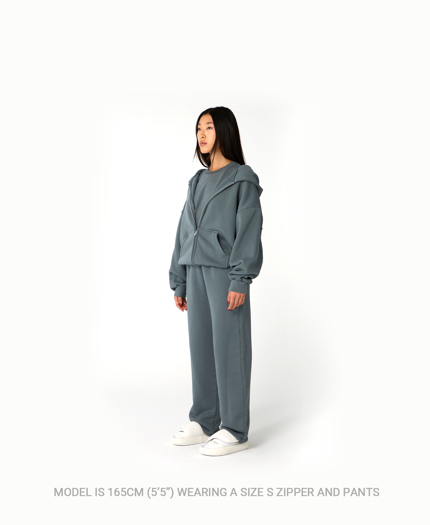 450 GSM 'Light Heather Gray' Zipper