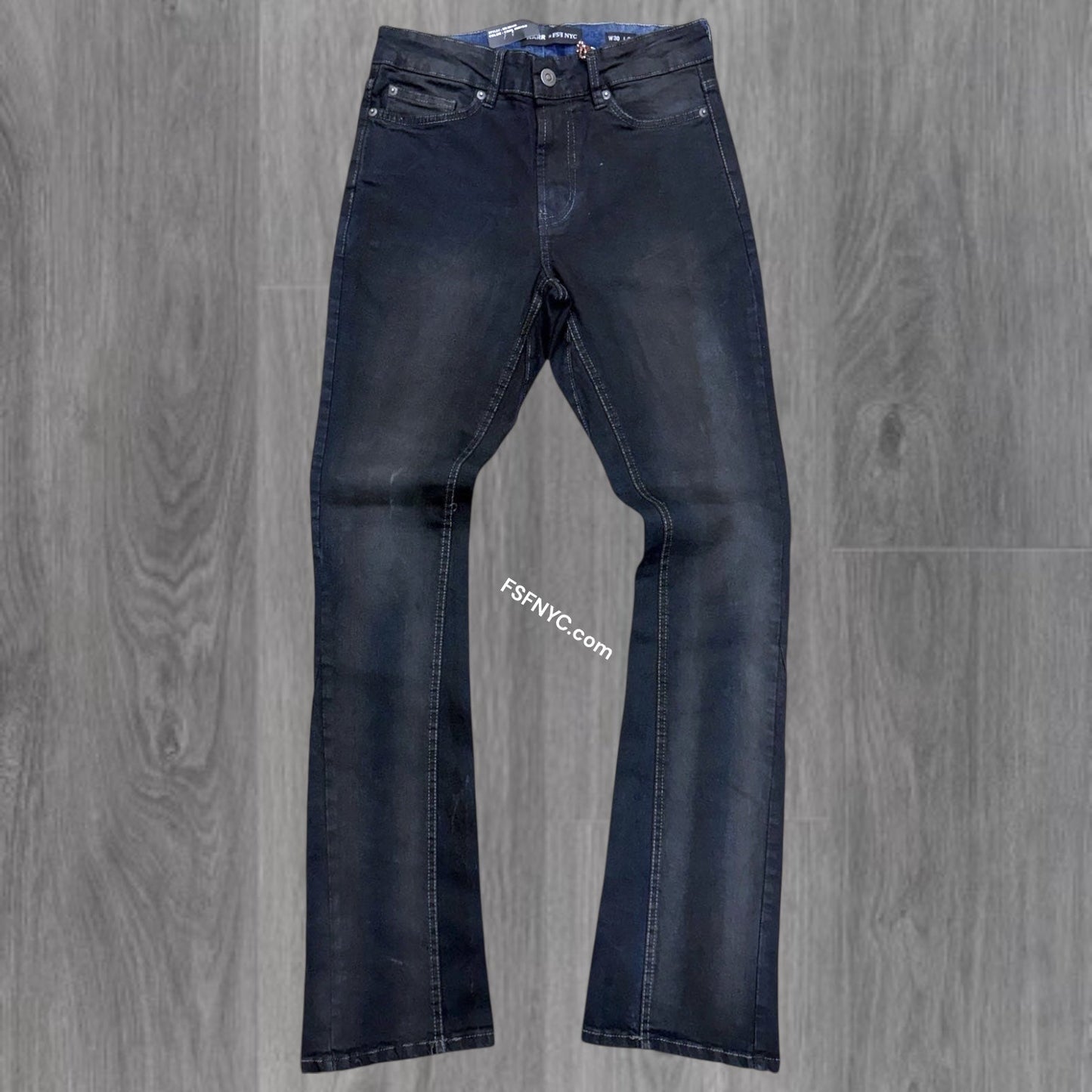 NARR - Stacked Fit Plain Denim - Coal Indigo - 80445