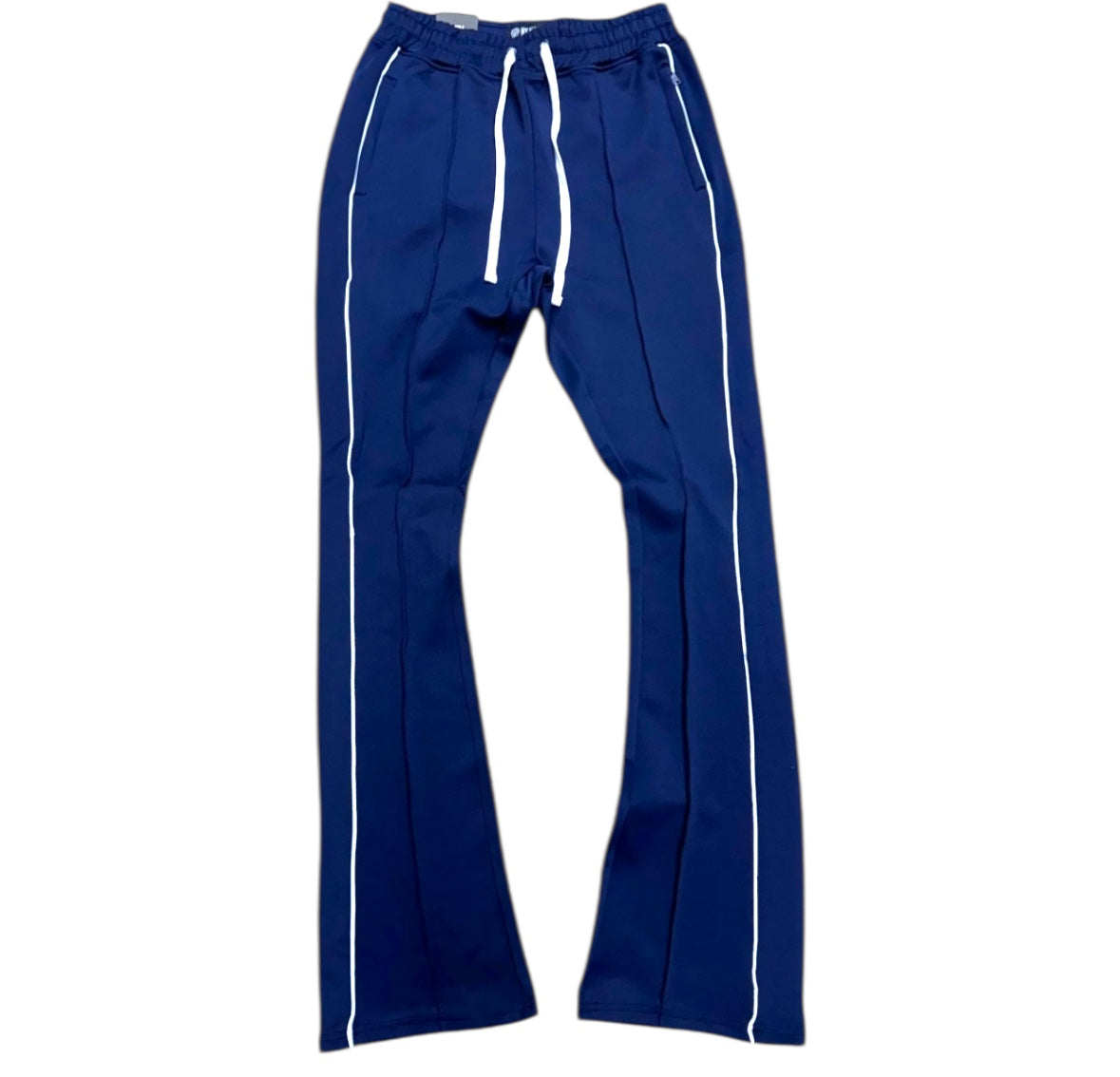 Rebel - Track Stacked Flare Pants - Navy - 470 570