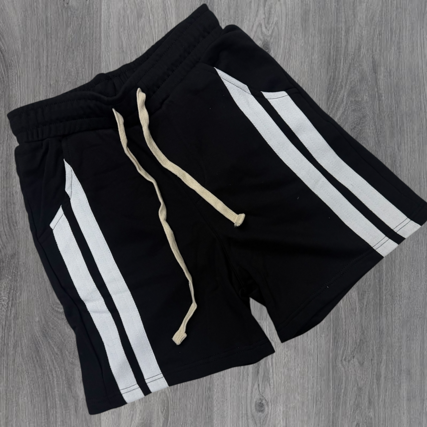 Narr - Stripe Sweat Shorts - Black