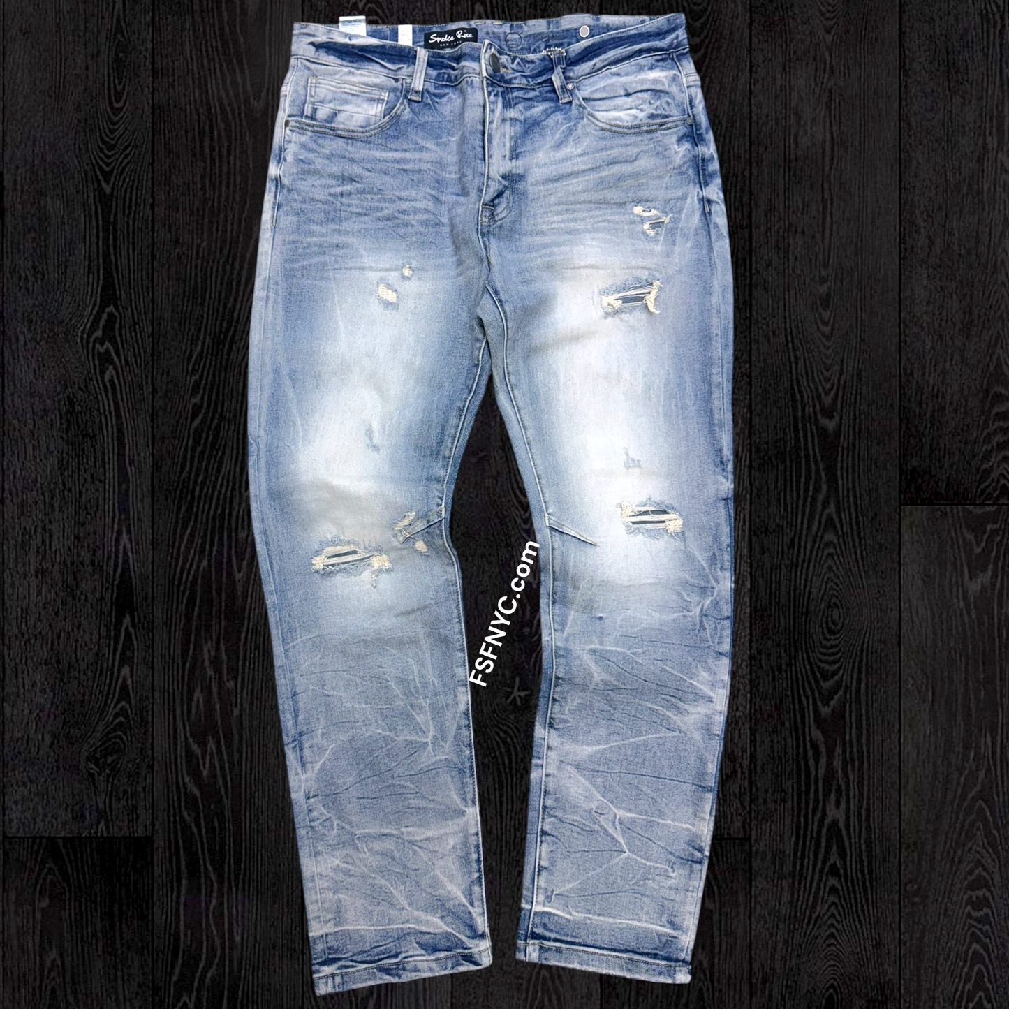 Rise - Rips Washed Jeans - Highland Blue - F205