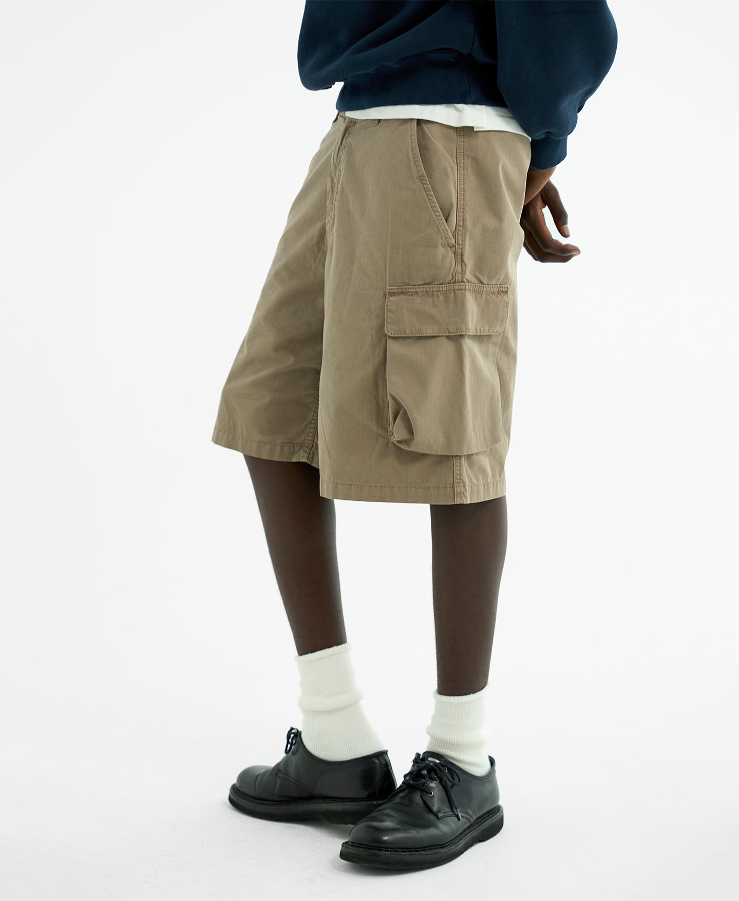 'Jet Black' Ripstop Short Cargo Pants