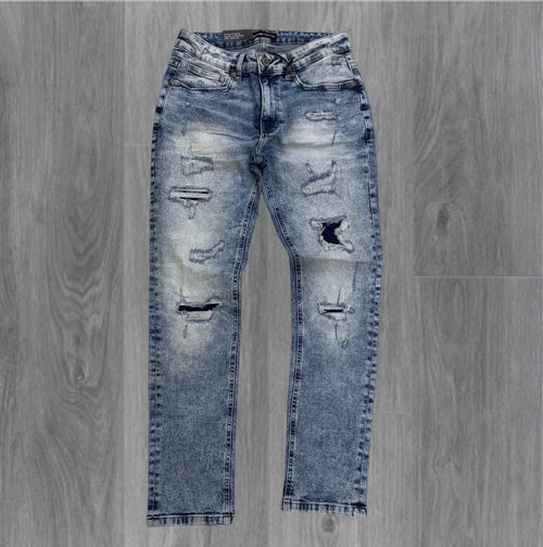 Threads - Slim Fit Distress Denim - Stone Blue - 50132 zi