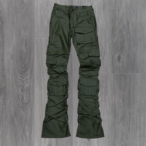 KD - Stacked Waxed Utility Denim - Coated Olive - 2056B