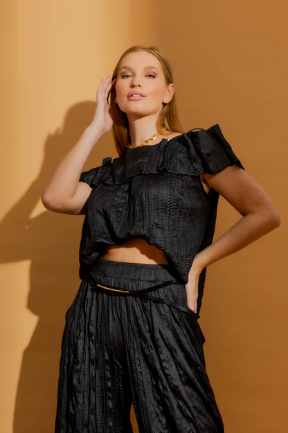 Black Metal Tip Belt Black Os
