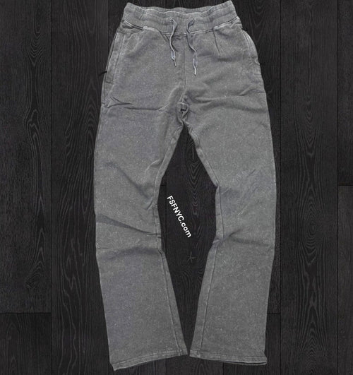 Narr - Mineral Wash Stacked Sweat Pants - Steel Grey - 0713