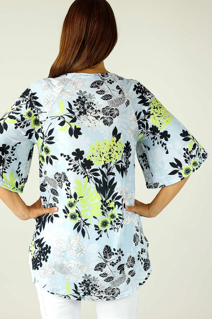 Floral Jersey Bell Sleeve Top - SALE