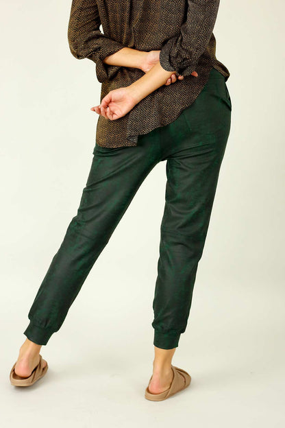 Forest Leatherette Stitch Jogger