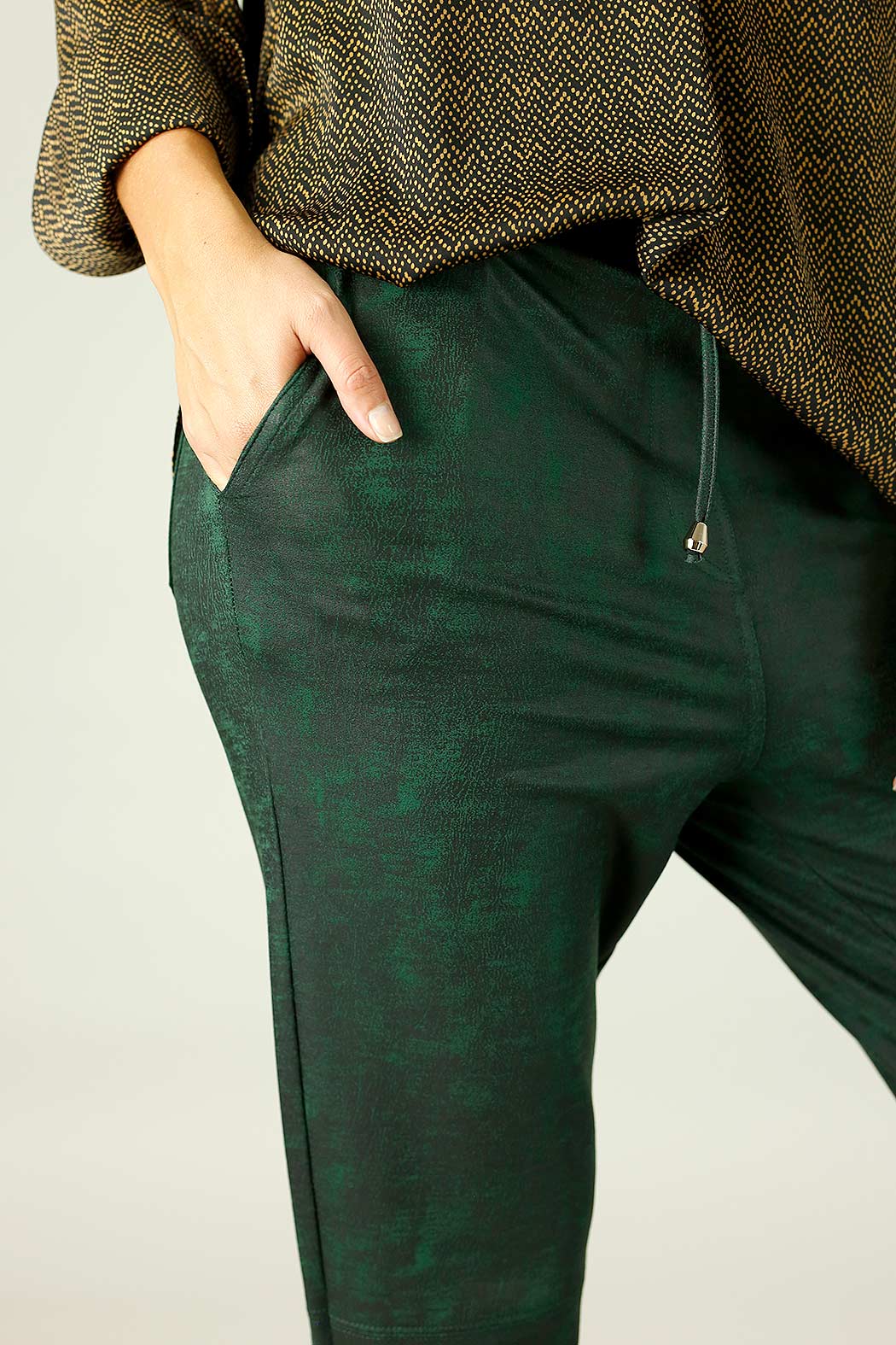 Forest Leatherette Stitch Jogger