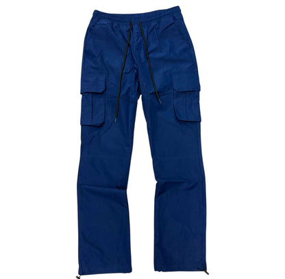 Rebel - Straight Fit NYLON Cargo Pants - NAVY - 421