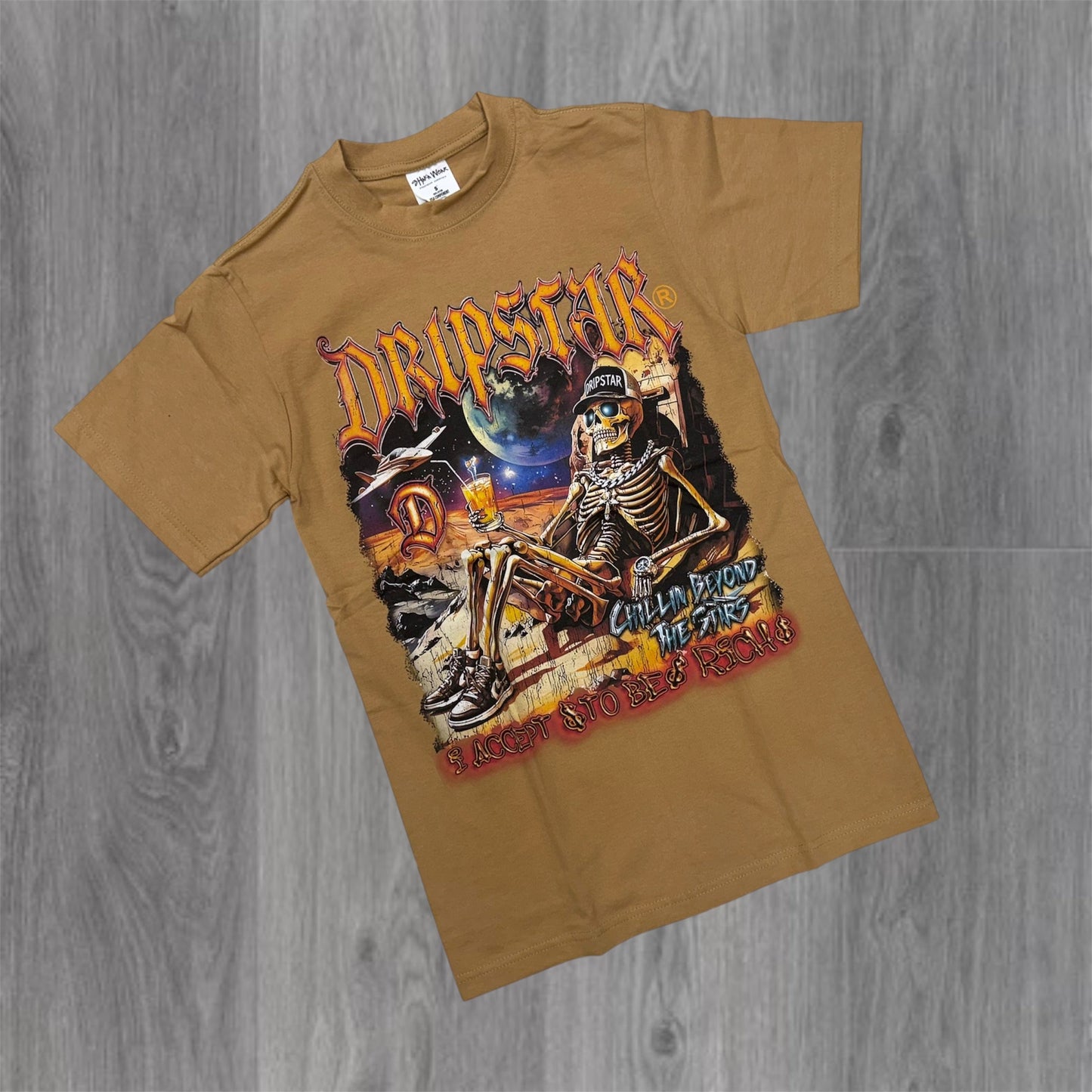 DRIPSTAR - Chillin Tee - Lt Brown DC187