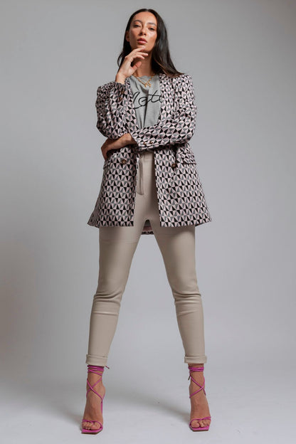 Black Pink Classic Double Breasted Blazer - Sale