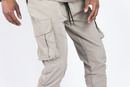 R - Stacked Flare Nylon Cargo - Taup - 422