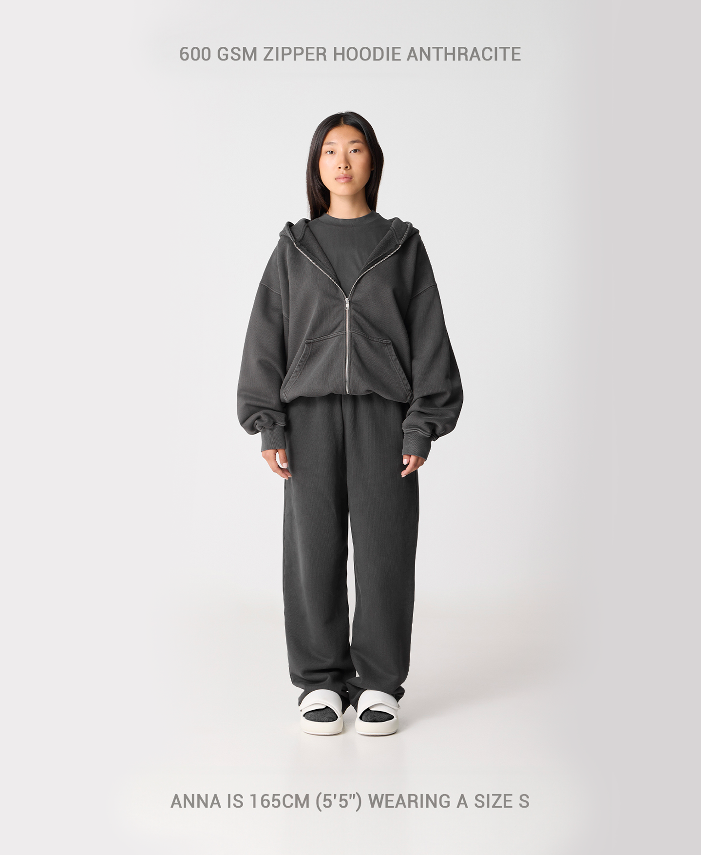 600 GSM 'Iron Gray' Zipper