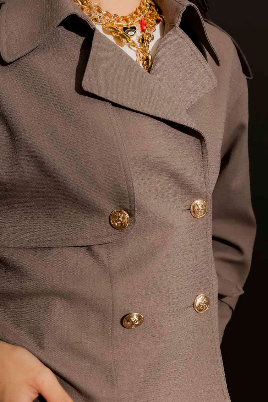 Cocoa Crop Trench Jacket Cocoa S