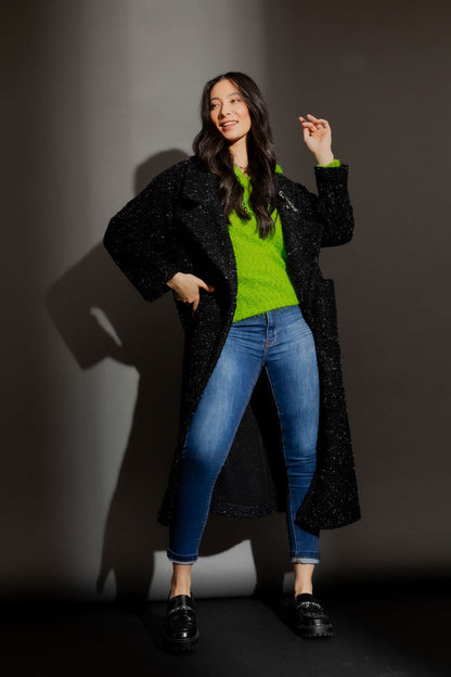 Black/Silver Cocoon Coat