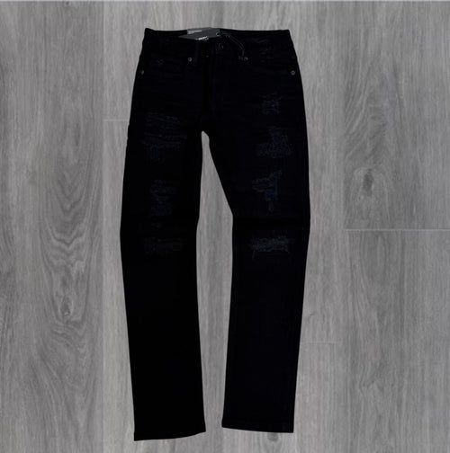 Threads - Slim Fit Distress Denim -Black - 50134