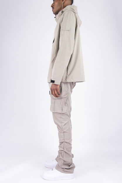 R - Stacked Flare Nylon Cargo - Taup - 422