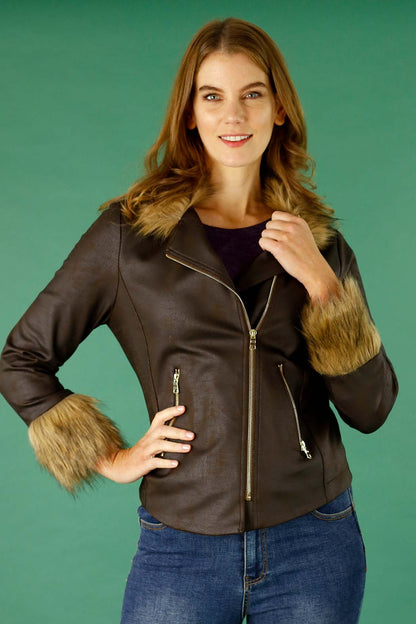 Chocolate Faux Fur Harlem Jacket