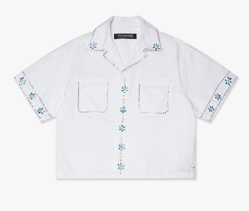 Valabasas Gem woven Button Down shirt white 1005