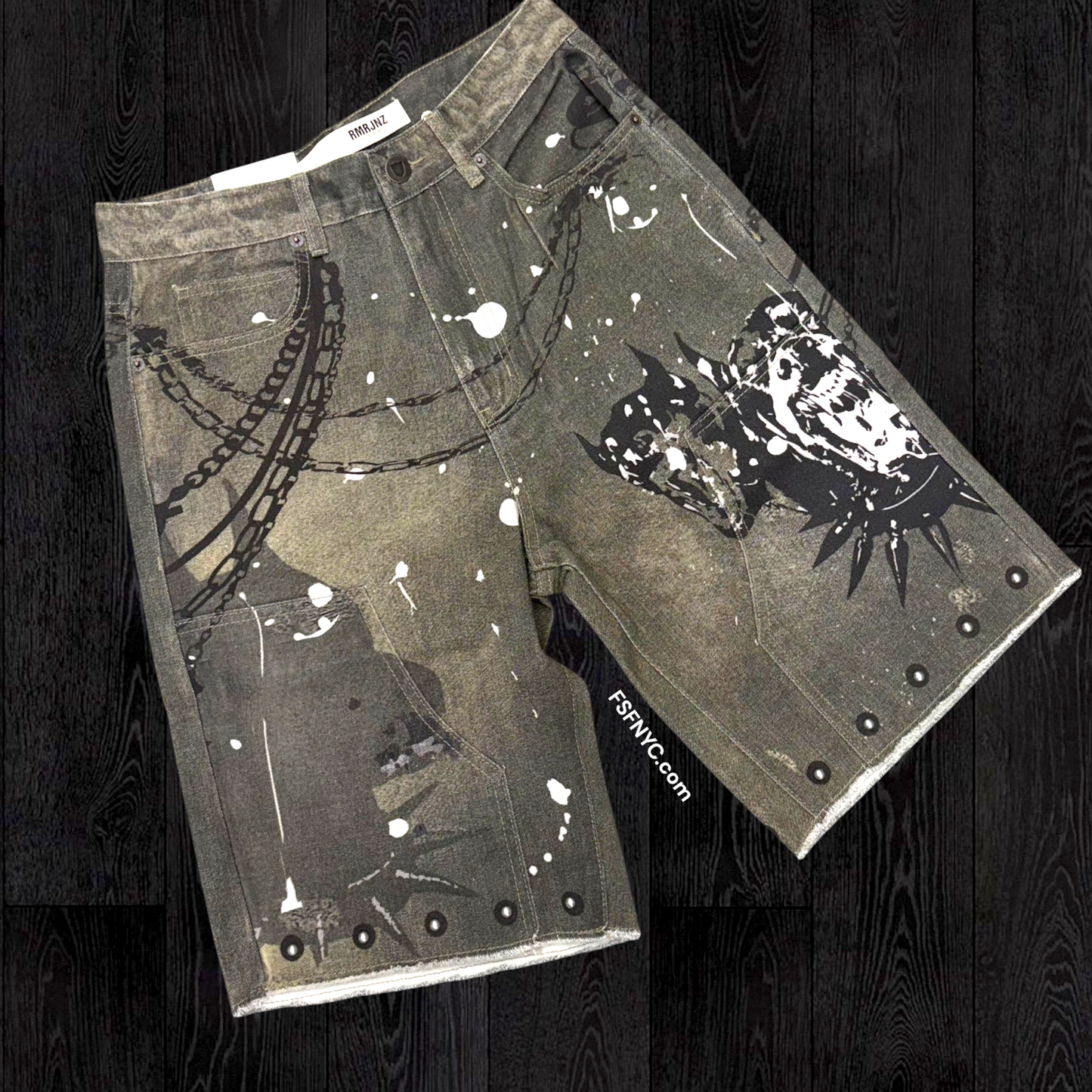 Armor - Graphic Denim Shorts - Vintage 226p