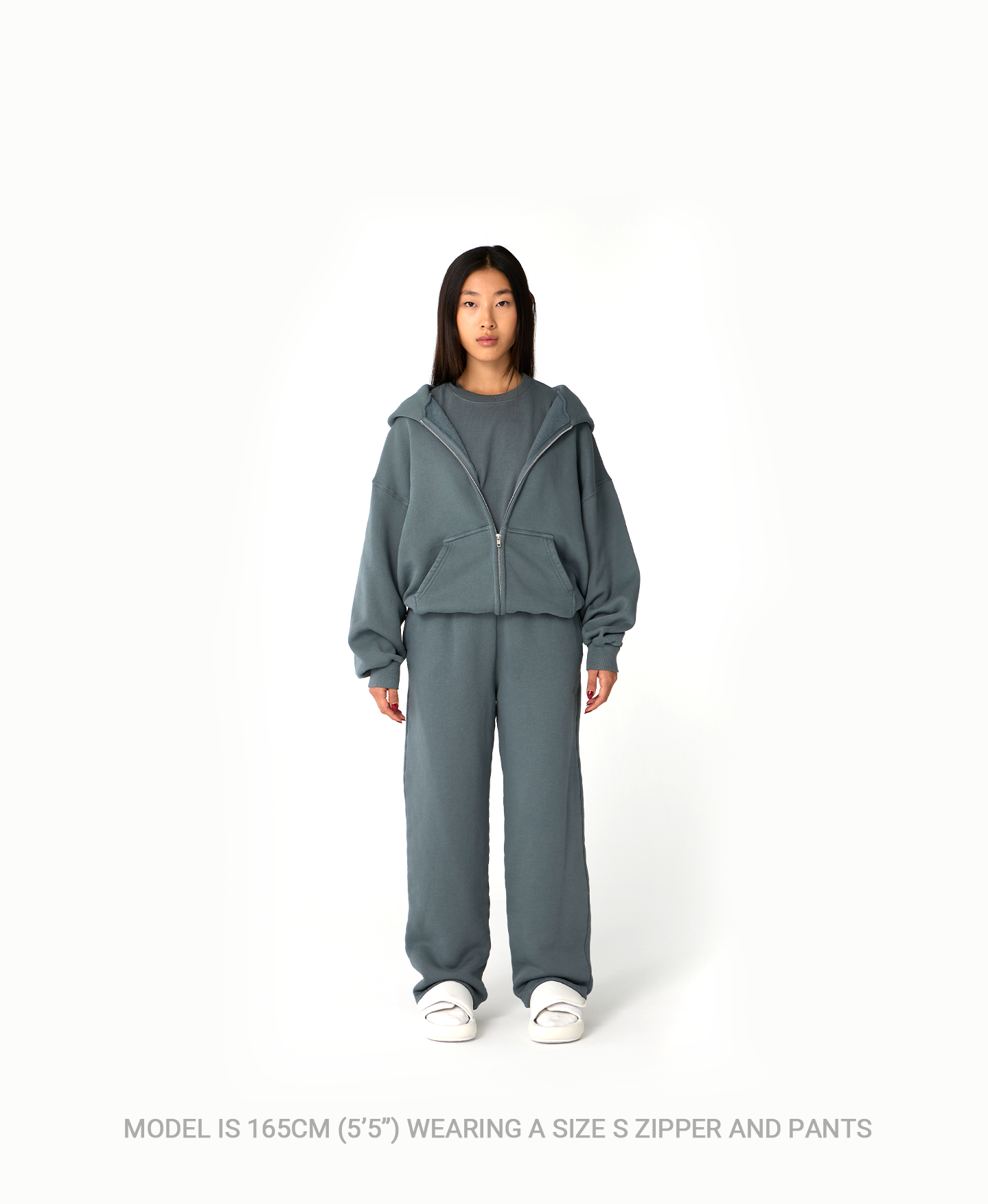 450 GSM 'Light Heather Gray' Zipper