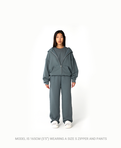 450 GSM 'Light Heather Gray' Zipper