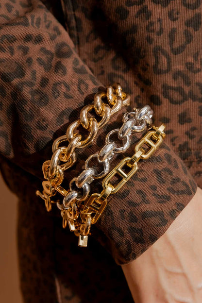 Gold Chunky Bracelet Gold O/S