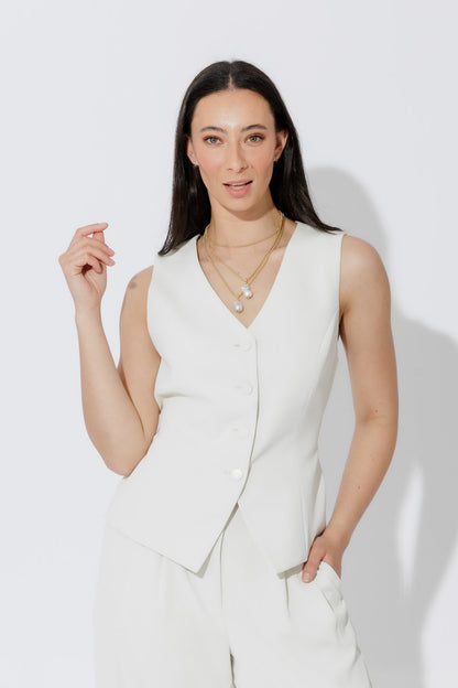 Ecru Euro Tailored Vest