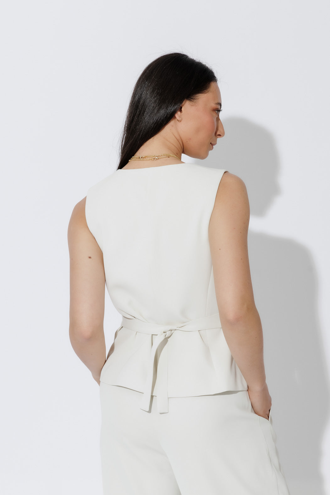 Ecru Euro Tailored Vest