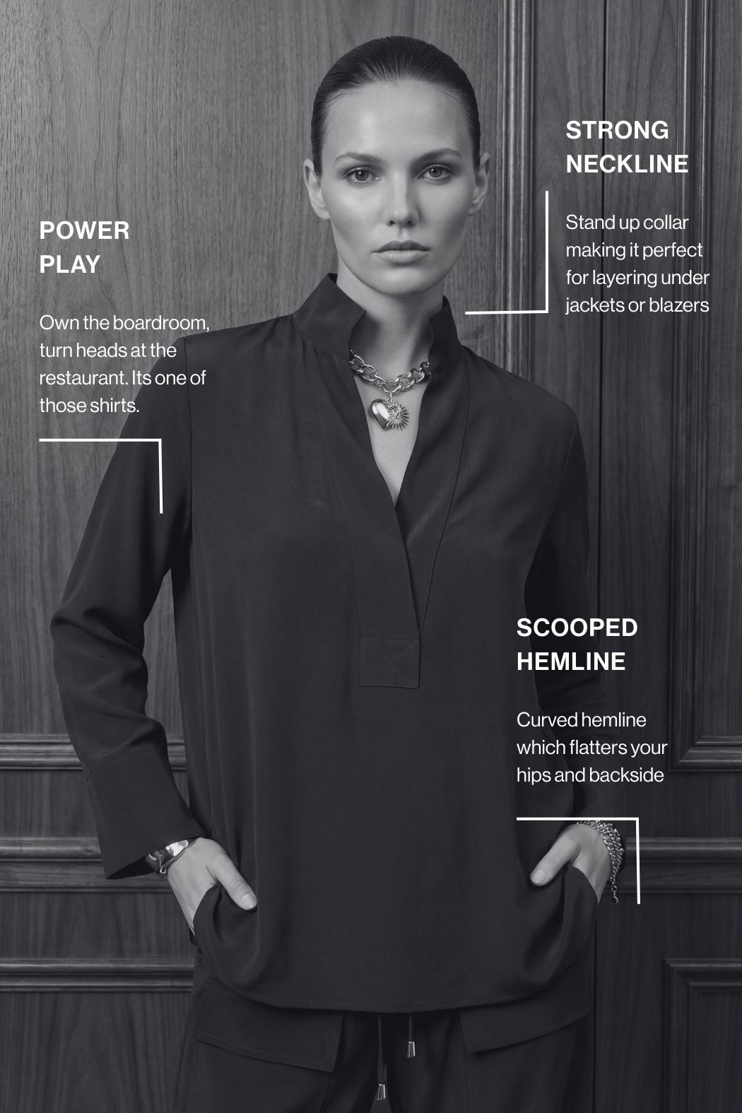 Black Cupro/Linen Milan Blogger Shirt