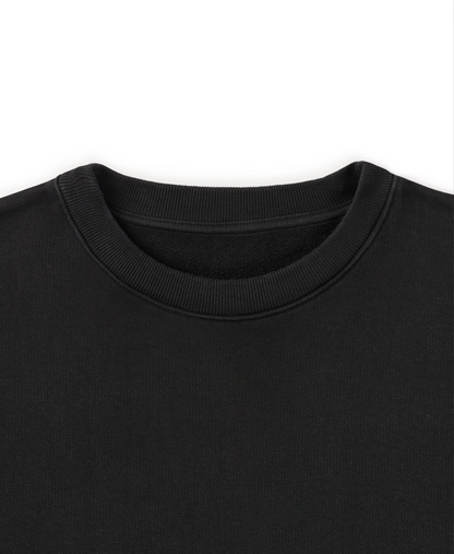 600 GSM 'Jet Black' Crewneck