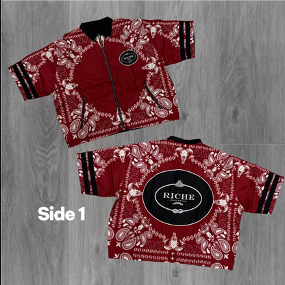 VR - Reversible Zip Polo - Red/Black - 1327
