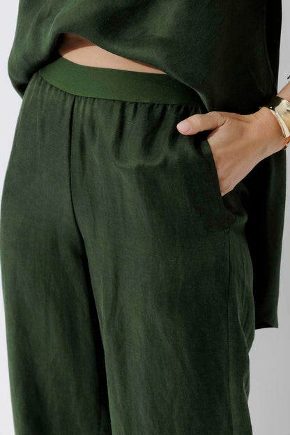 Forest Cupro/Linen Floaty Pant