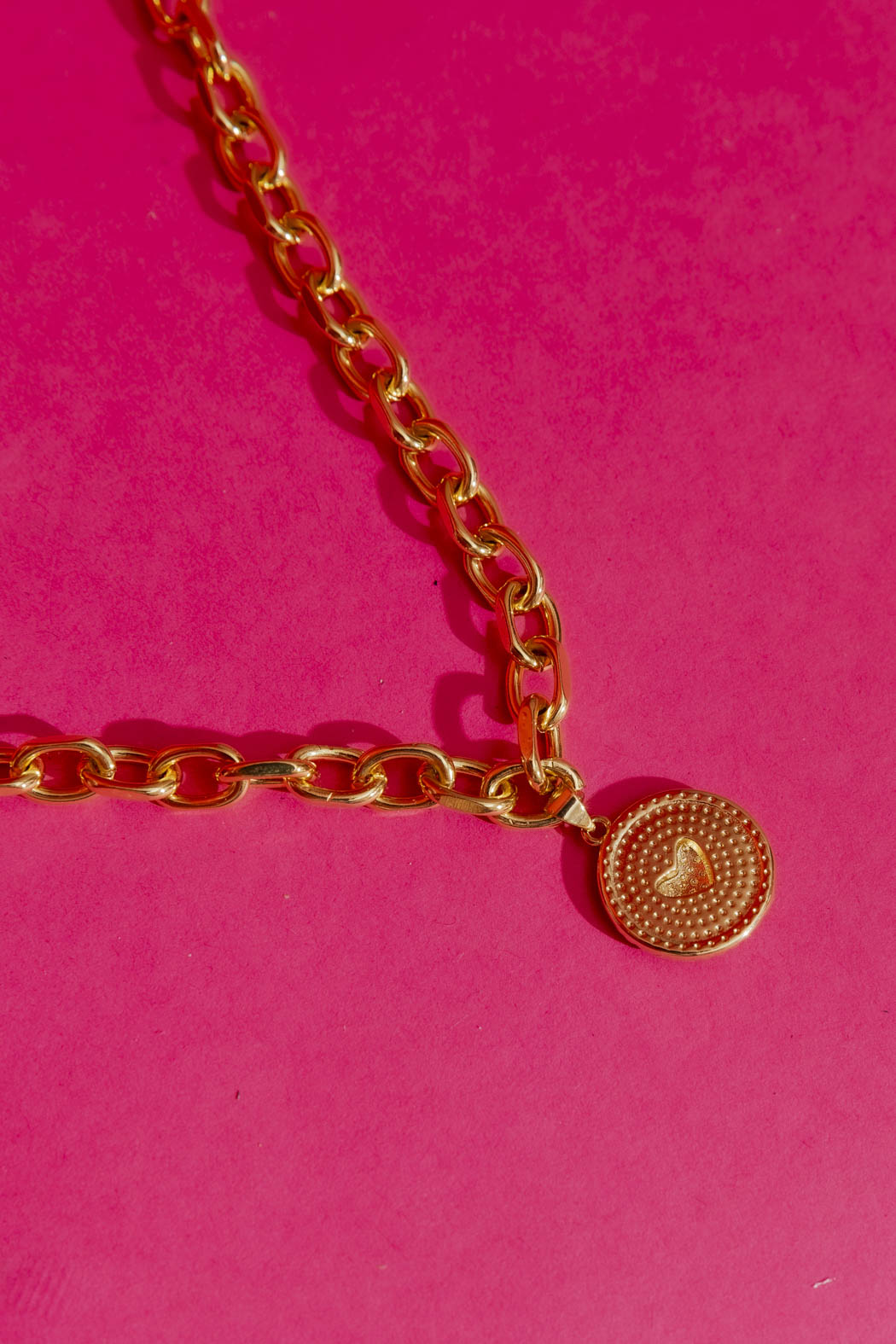 Gold Mother Of Pearl Heart Necklace Gold O/S