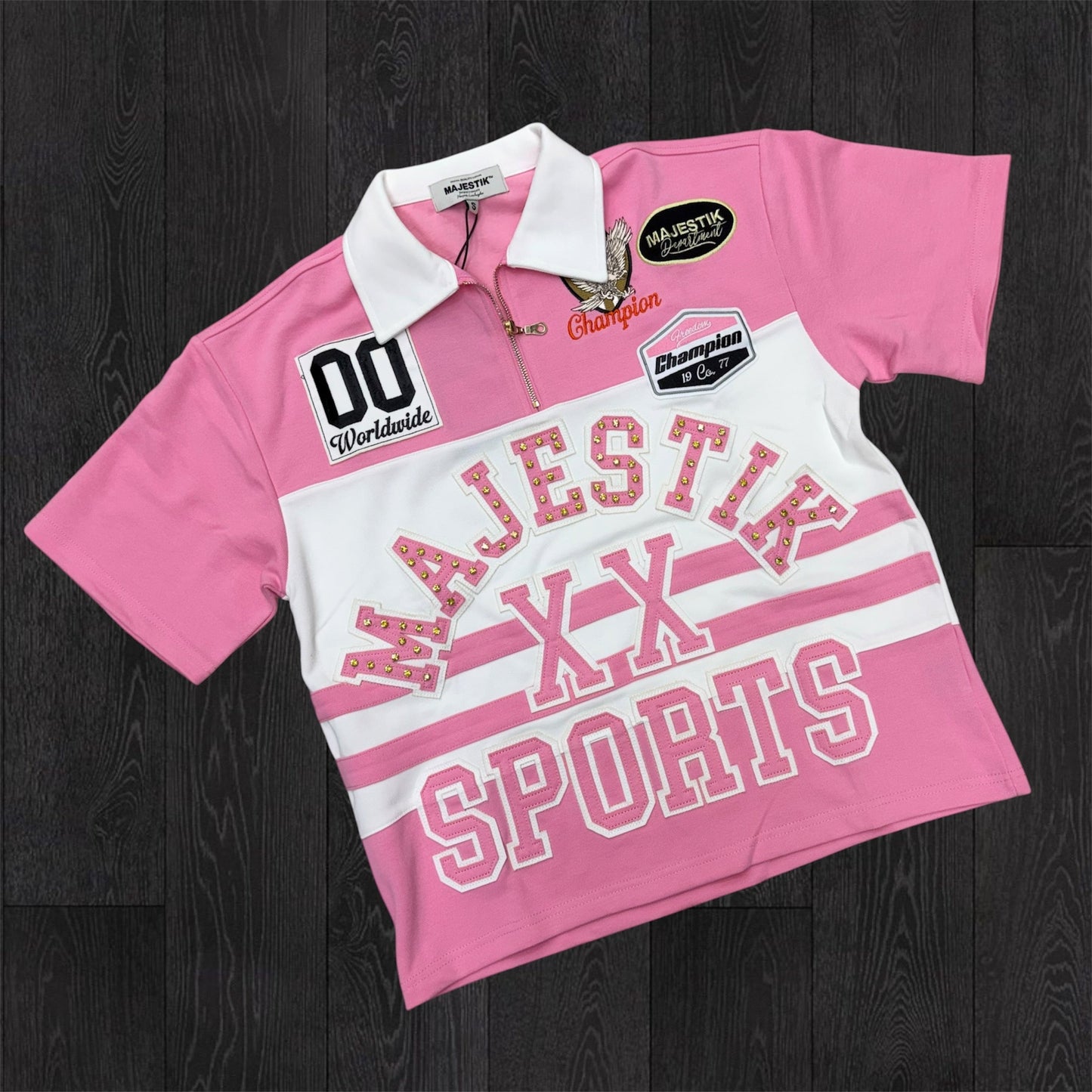 MJSTK - Worldwide Crystal Polo - Pink 26105
