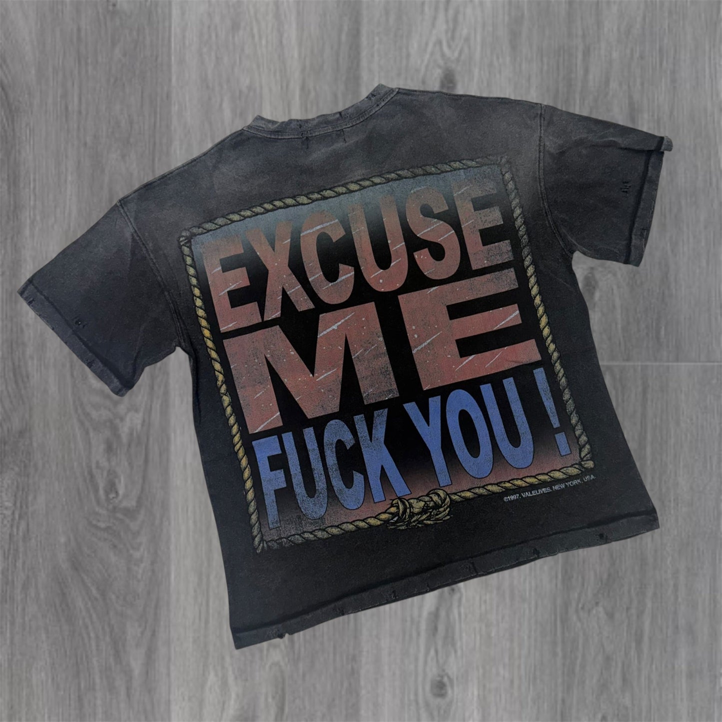 Valley F U Tee - Grey Wash