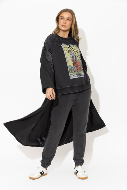 Charcoal Washed Cotton Tarot Jumper