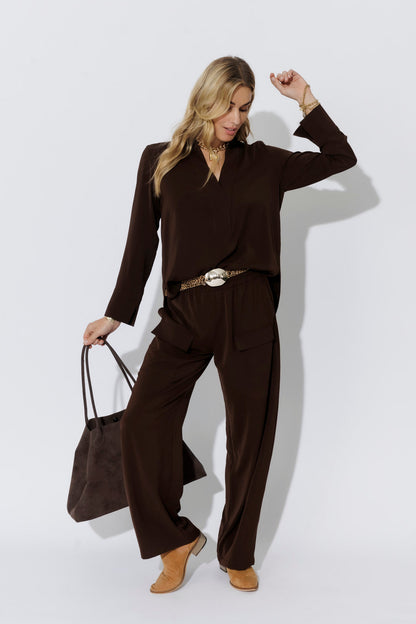 Chocolate Luxury Longline Blogger Shirt