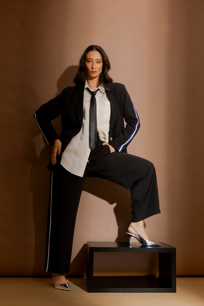 Black Side Stripe Culotte