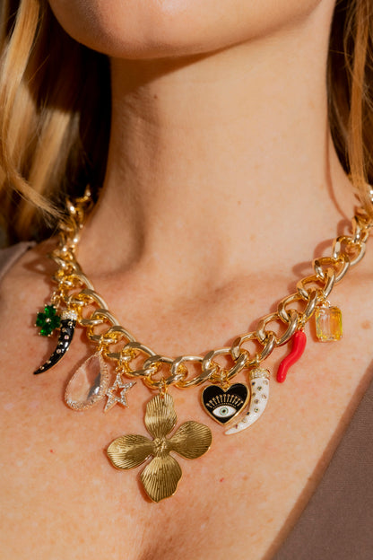 Gold Plated Charm Necklace