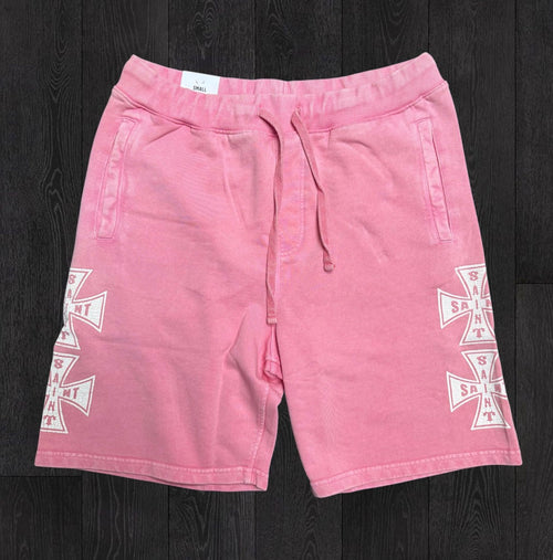 Rebel - Cross Saint Sweat Shorts - Pink - 964