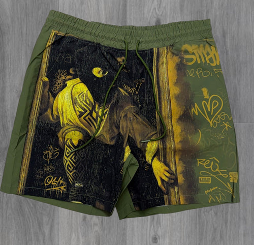 R - Nylon Shorts Reborn - Olive - 916 z