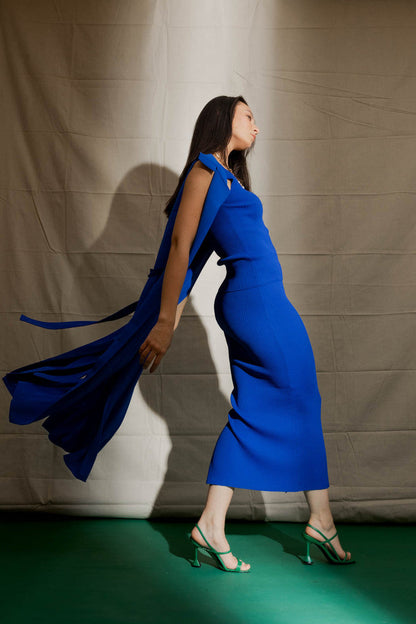Cobalt Ribbed Skirt