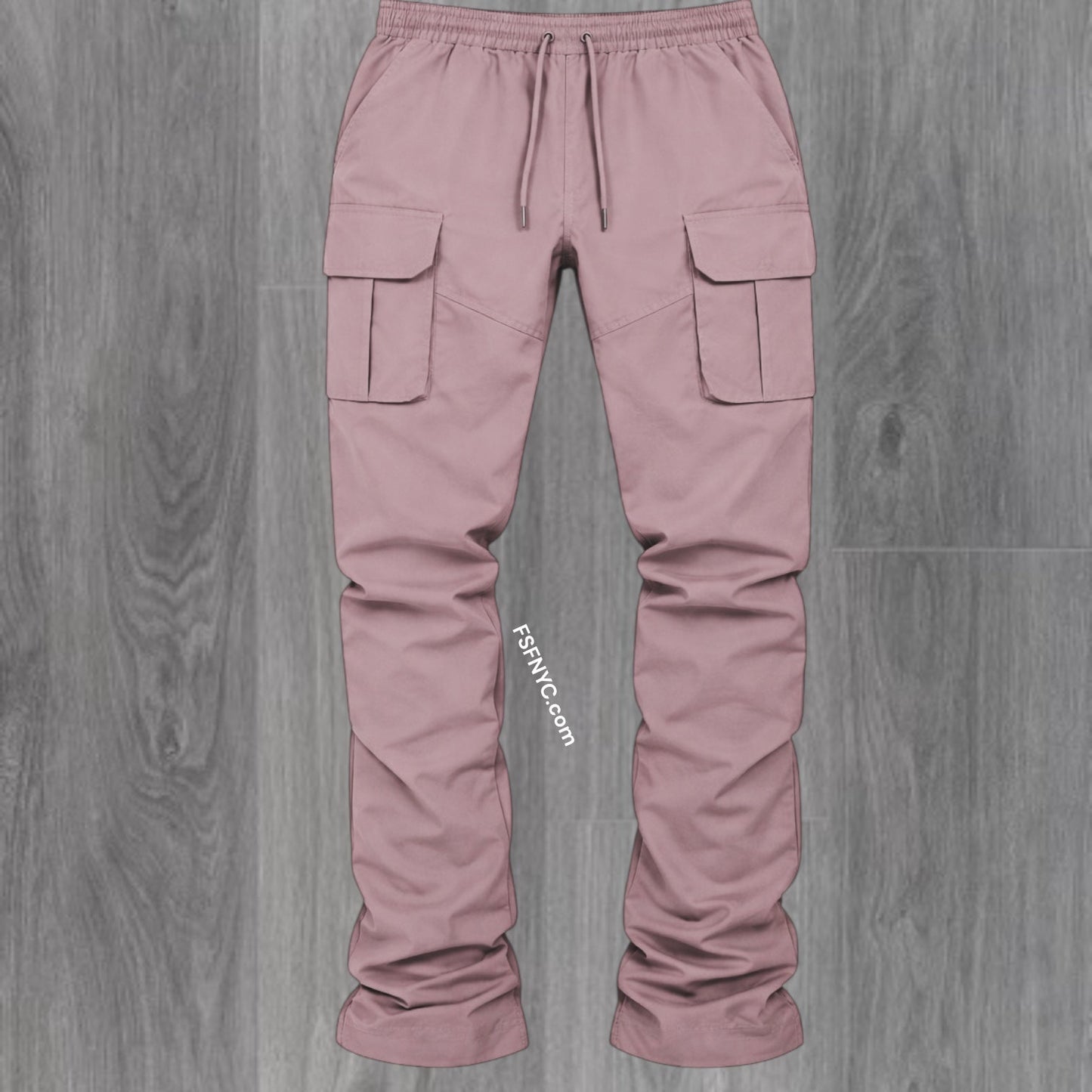 R - Stacked Flare Nylon Cargo - Dusty Pink - 422