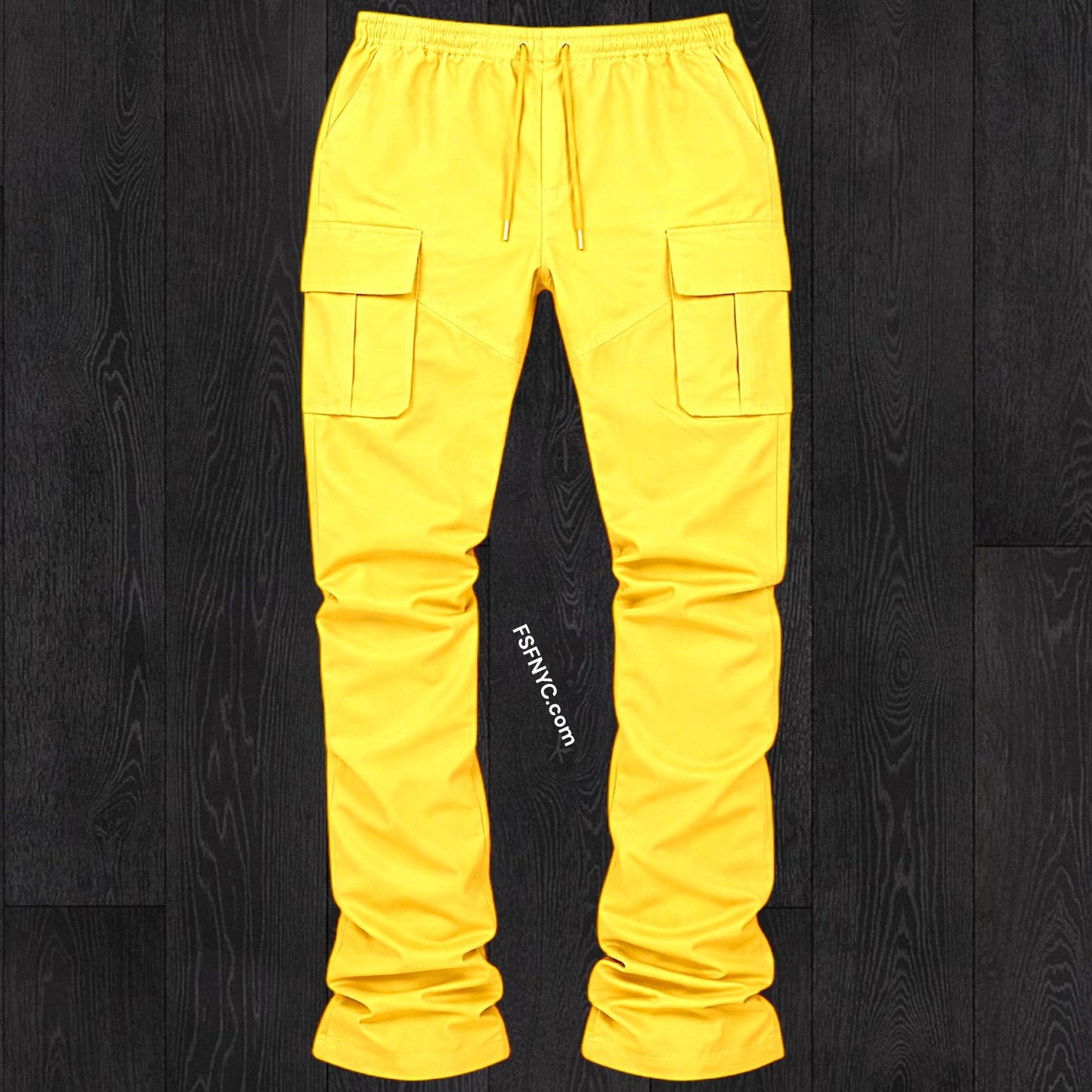 R - Stacked Flare Nylon Cargo - Yellow - 422