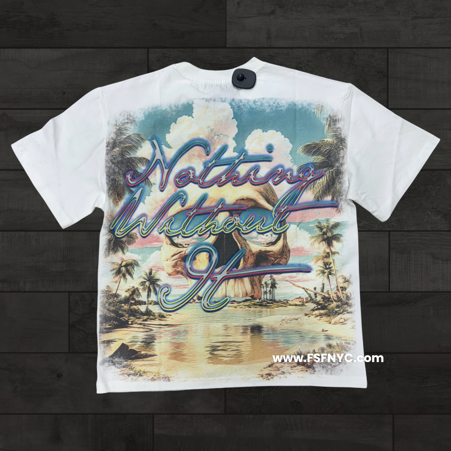 MJSTK - Graphic Tee W/ Rhinestone - White - 26845