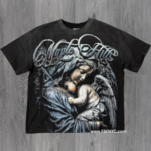 Space - Mother Mary Angle T-shirt - Black - TS07