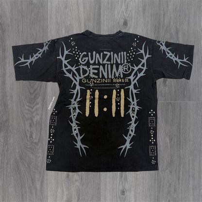 Gunzini - Stacked Pants-T-shirt Set - Black 731 732