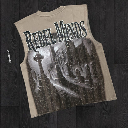 Dust Born Sleeveless Tee - Taupe - 11023